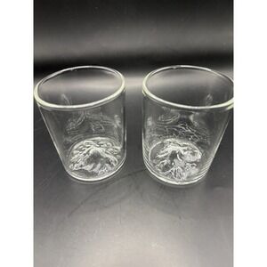 Set of 2 RARE Huckaberry X High West Whiskey Peaks Bourbon Mountains Rock Glass